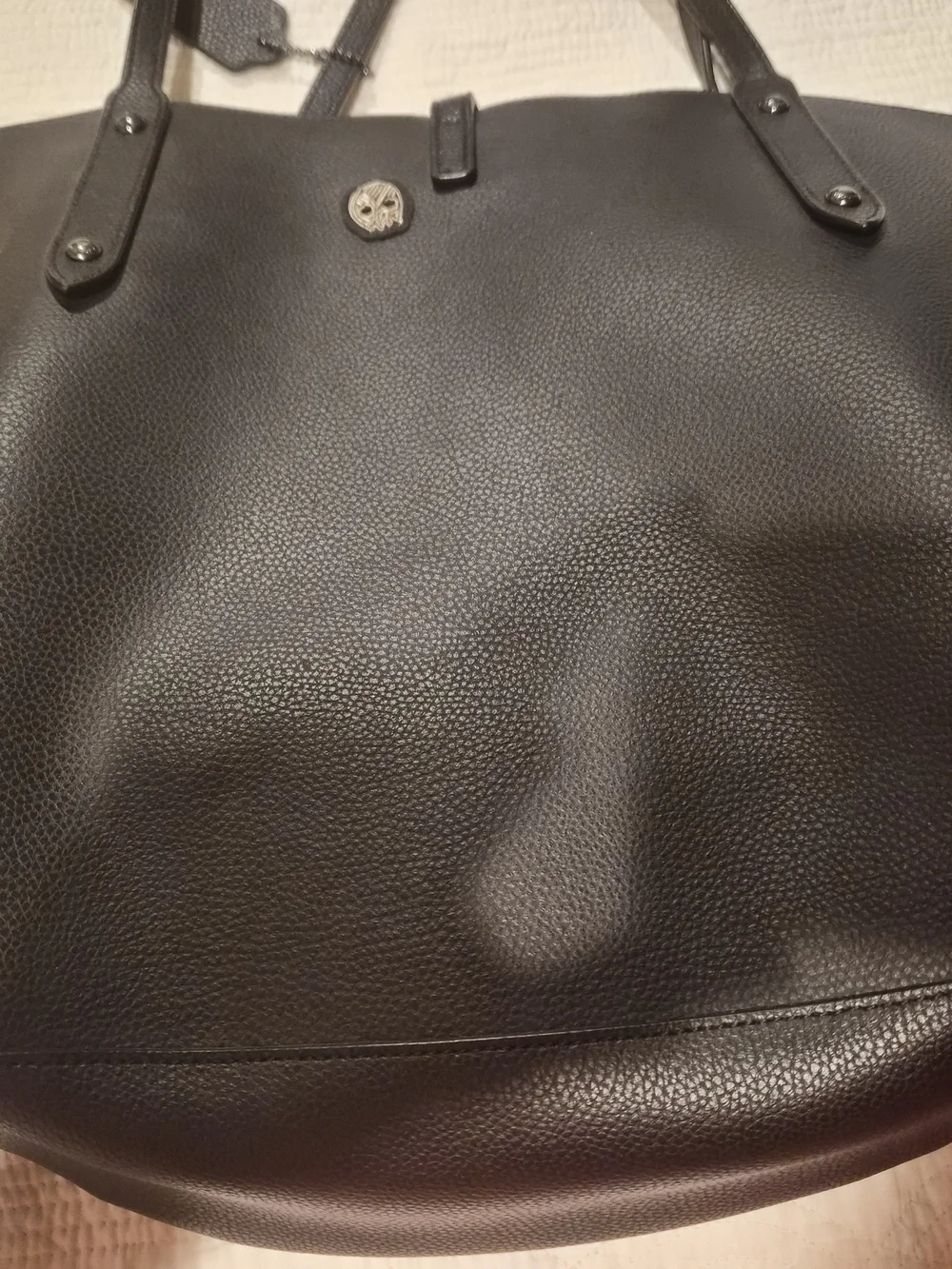 ​COACH Market Tote Souvenir Patch Leather Bag Black 57077